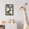 Beige - Lijnen - Golvend -  Abstract fotolijst zwart zonder passe partout klein -usfeer4_kinderkamer