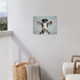 Koe - Zwart - Wit - Kok tuinposter los doek klein -sfeer8