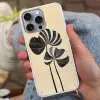 Zwart - Bladeren - Strepen - Minimalistisch Hoesje iPhone 16 Pro Max met koord klein -sfeer3