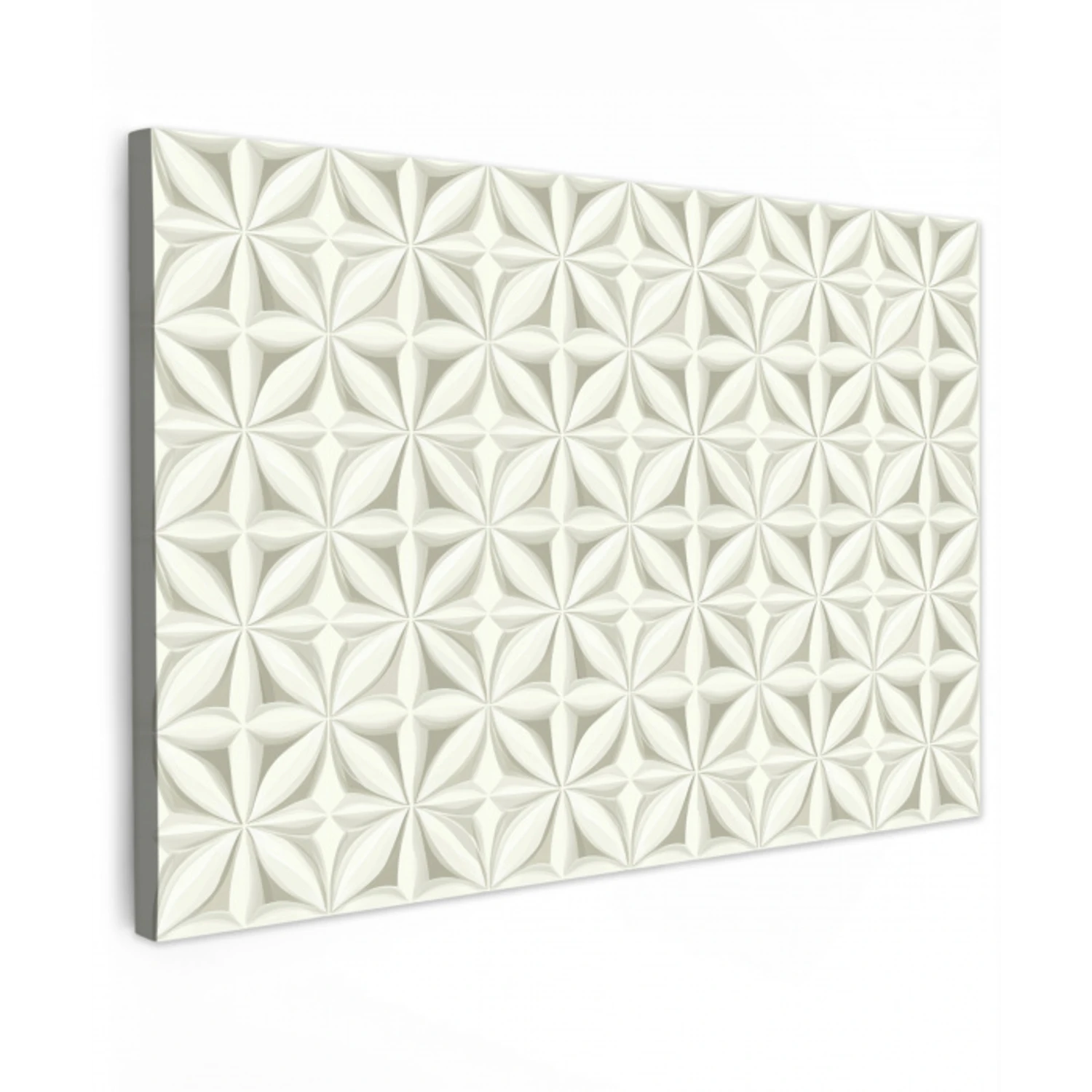 Abstract - Structuur - Grijs - Wit canvas 2cm klein 34 -z3d