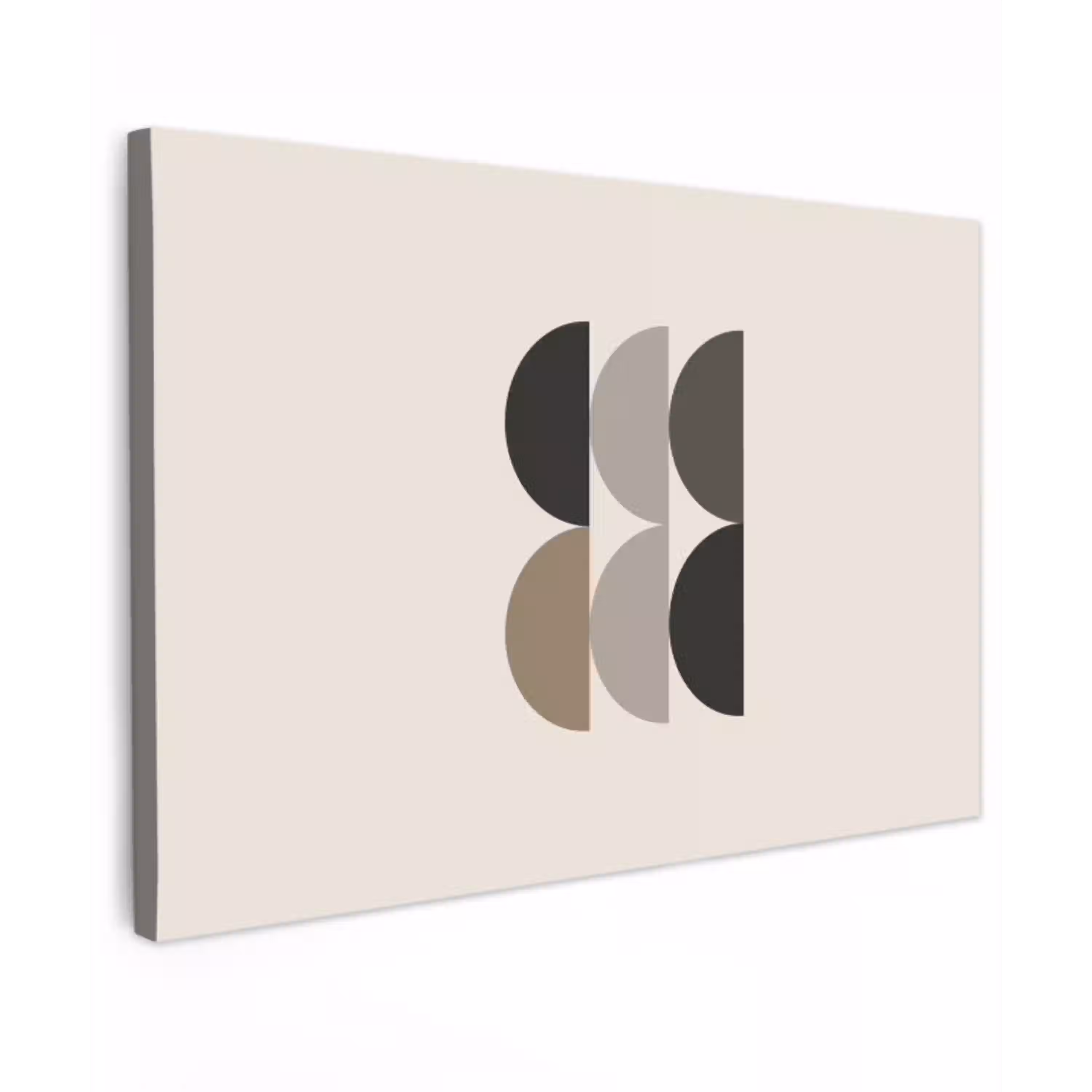 Halve cirkels - Aardetinten - Grafisch canvas 2cm klein -z3d