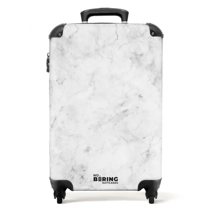 Marmer - Klassiek Wit Marmer NBS - Handbagage koffer - Kinderen Unisex middel -productfoto_recht