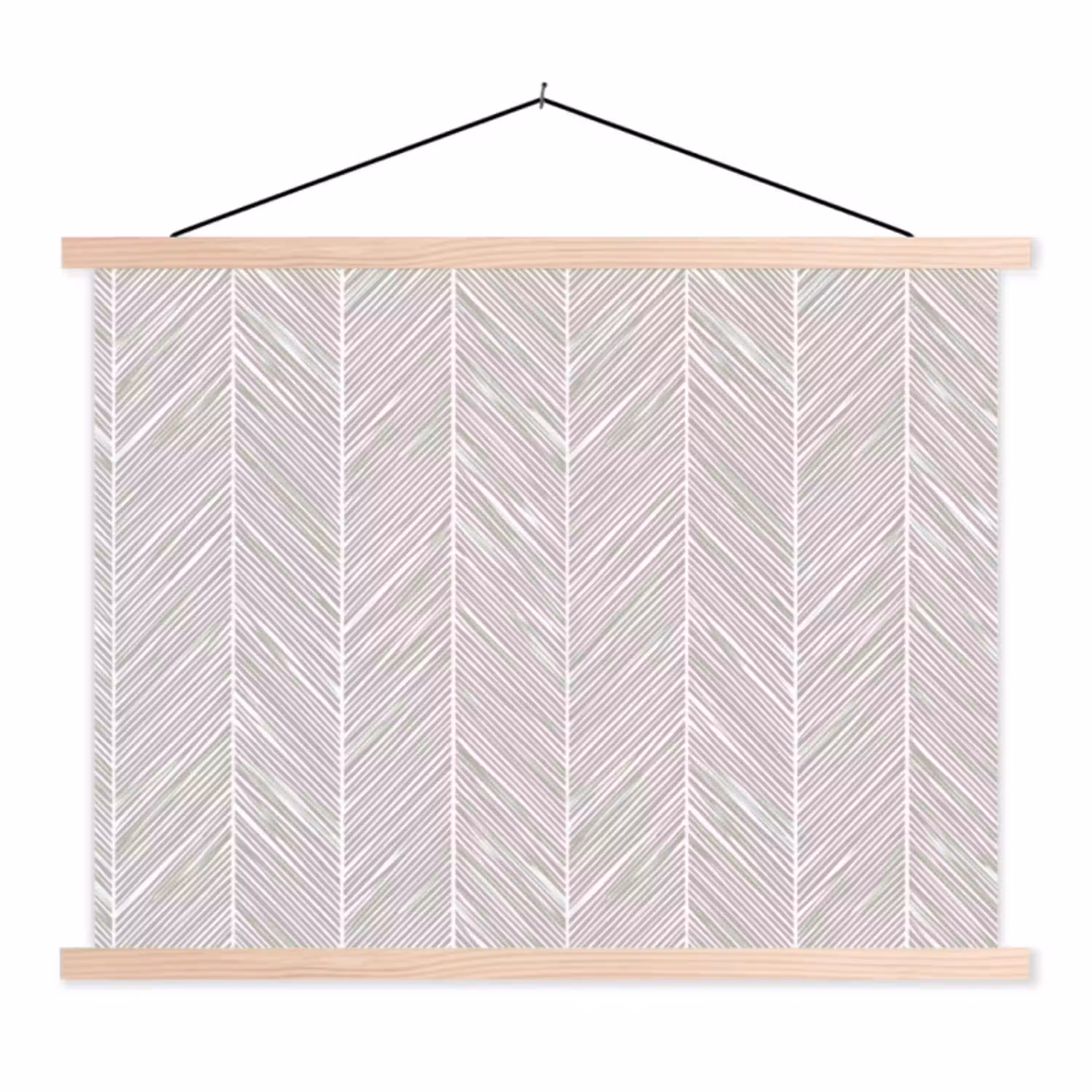 Klassiek - Visgraat - Grijs textielposter latten blank klein 122 -3d