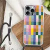 Blokken - Vierkant - Patroon - Gekleurd Hoesje iPhone 16 Pro Max met koord klein -sfeer4