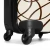 Bruine lijnen op beige achtergrond NBS - Handbagage koffer - Volwassenen Unisex middel -wiel