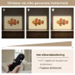 Vis - Oranje - Strepen Light Box met batterij (Wandlamp) middel -USP_dimbaarNL