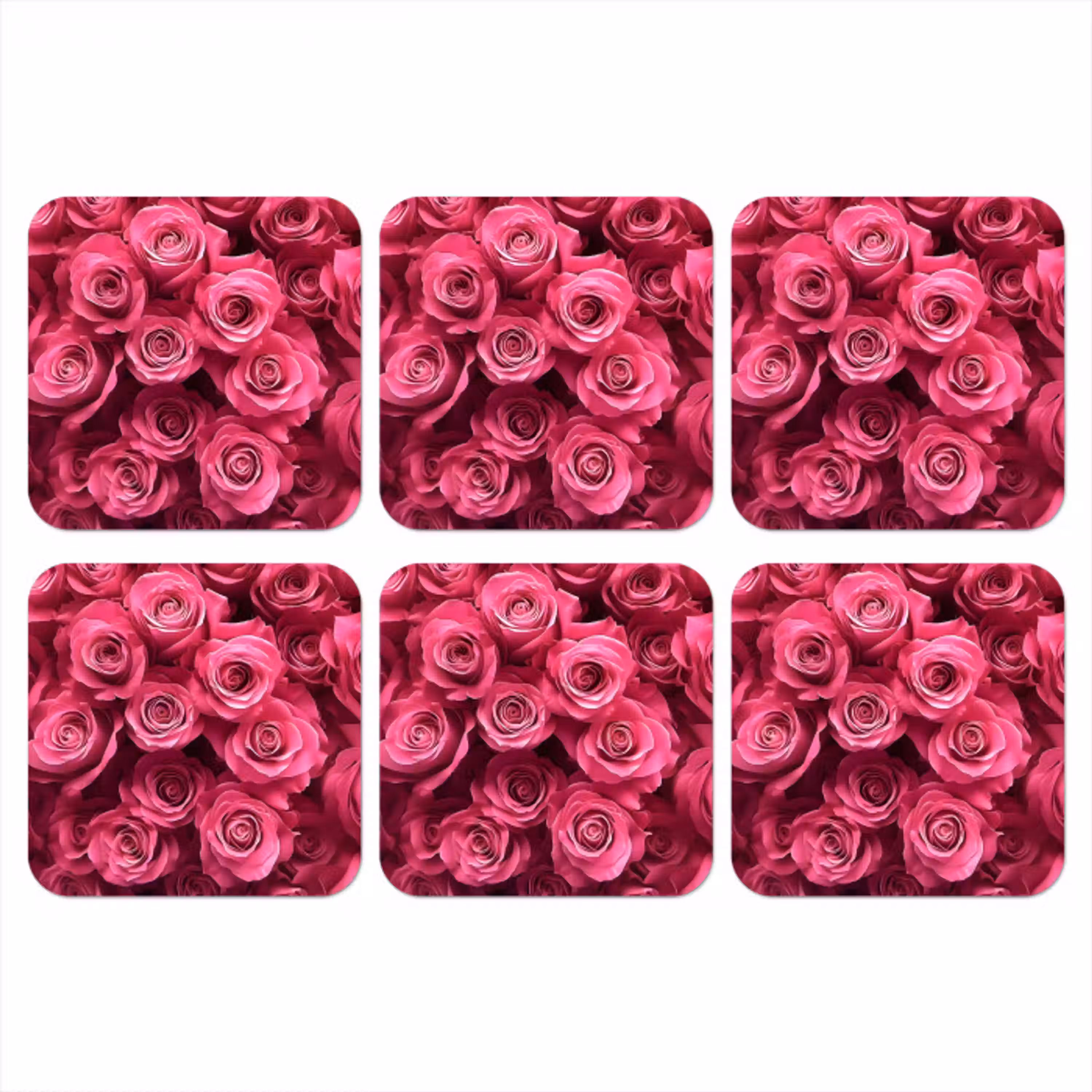 Rozen - Pink - Bloem onderzetter kurk middel -3d