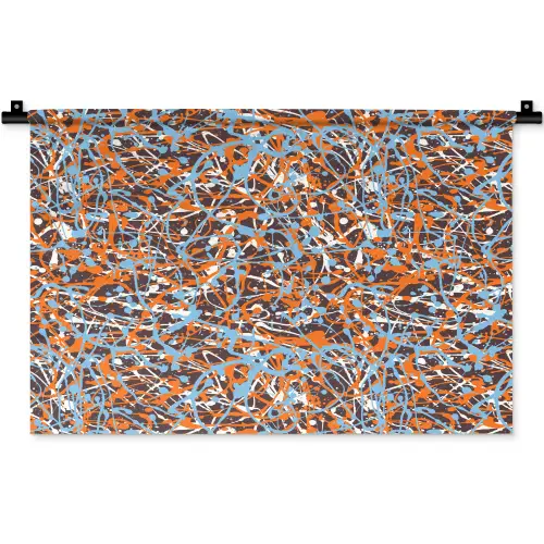 Blauw - Waterverf - Chaos Wandkleed katoen klein 269 -zz3d