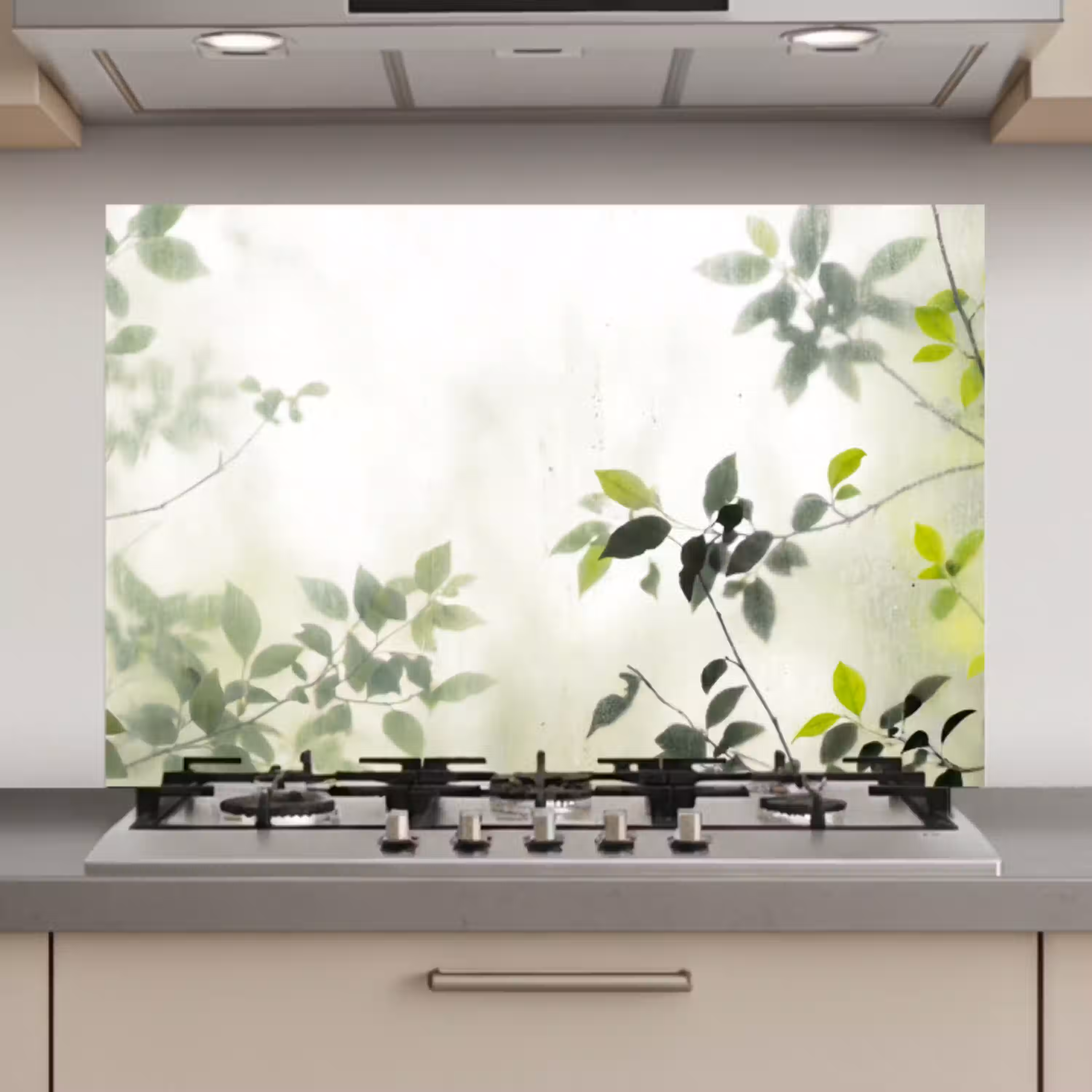 Blad - Schaduw - Natuur - Abstract - Groen keuken achterwand spatscherm klein -3d_website