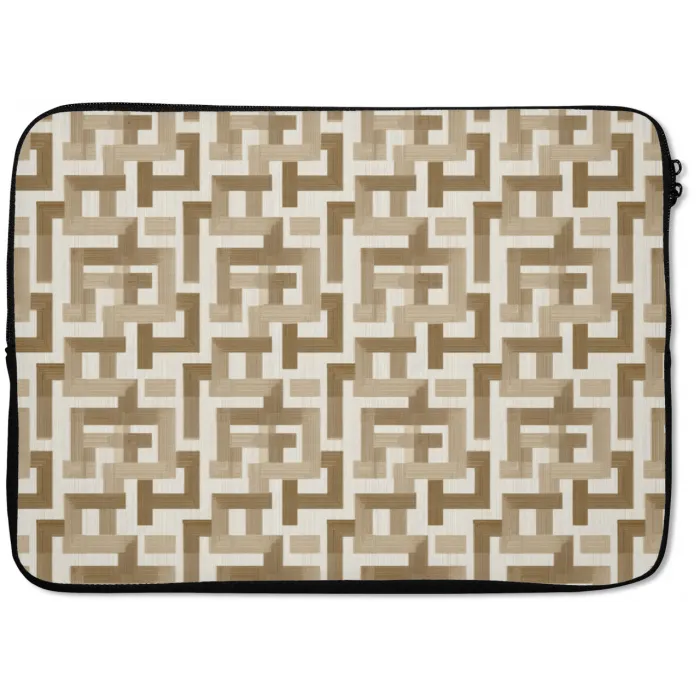 Geometrisch - Retro - Bruin laptophoes neopreen klein 279 -zkaufland3dotto