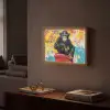 Graffiti - Aap - Street art - Dieren Light Box met batterij (Wandlamp) middel -sfeer1