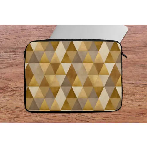 Geometrisch - Driehoek - Goud laptophoes neopreen klein 279 -tafel