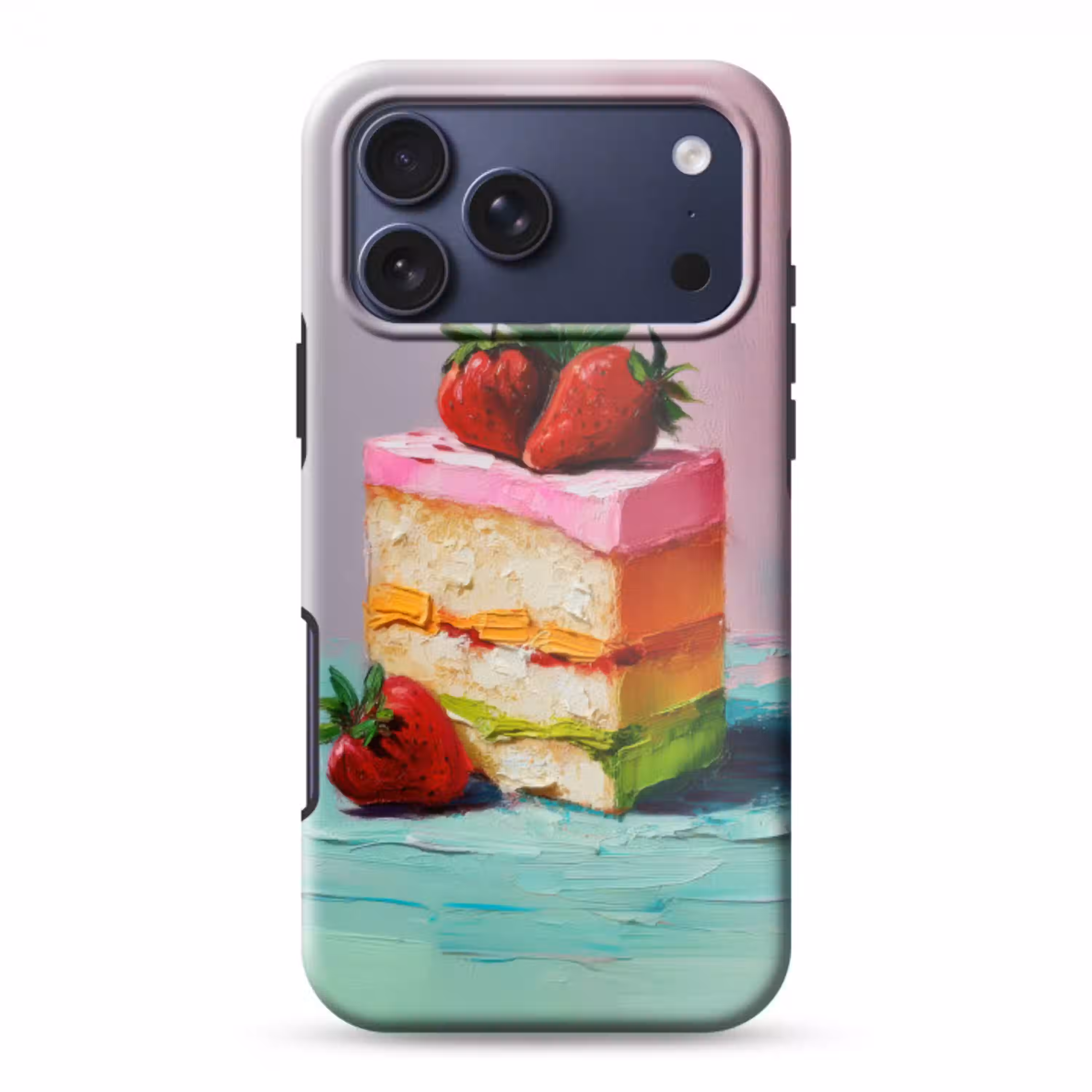 Taartje - Aardbeien - Glazuur - Kleurrijk Toughcase MagSafe Apple iPhone 17 Pro Max klein -3d