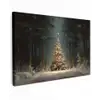Kerstboom - Bos - Sneeuw - meerkleurig canvas 2cm klein -z3d