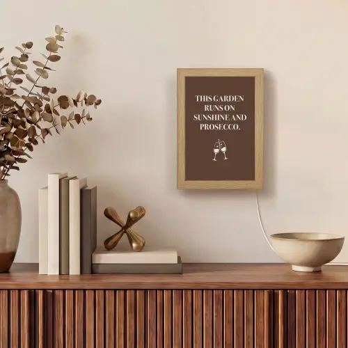 Bruin - Zomer - Quote - Drinken Light Box met kabel (Tafellamp) klein -sfeer2
