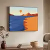 Landschap - Bergen - Zon - Zee Textielframe zwart klein -sfeer3