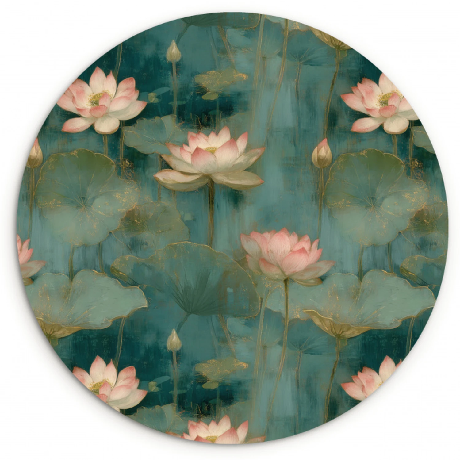 Botanisch - Bloemen - Roze Wandcirkel kunststof plaat 5mm dik klein 188 -3d