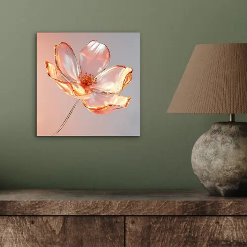 Glazen - Bloem - Roze aluminium wit klein -sfeer2