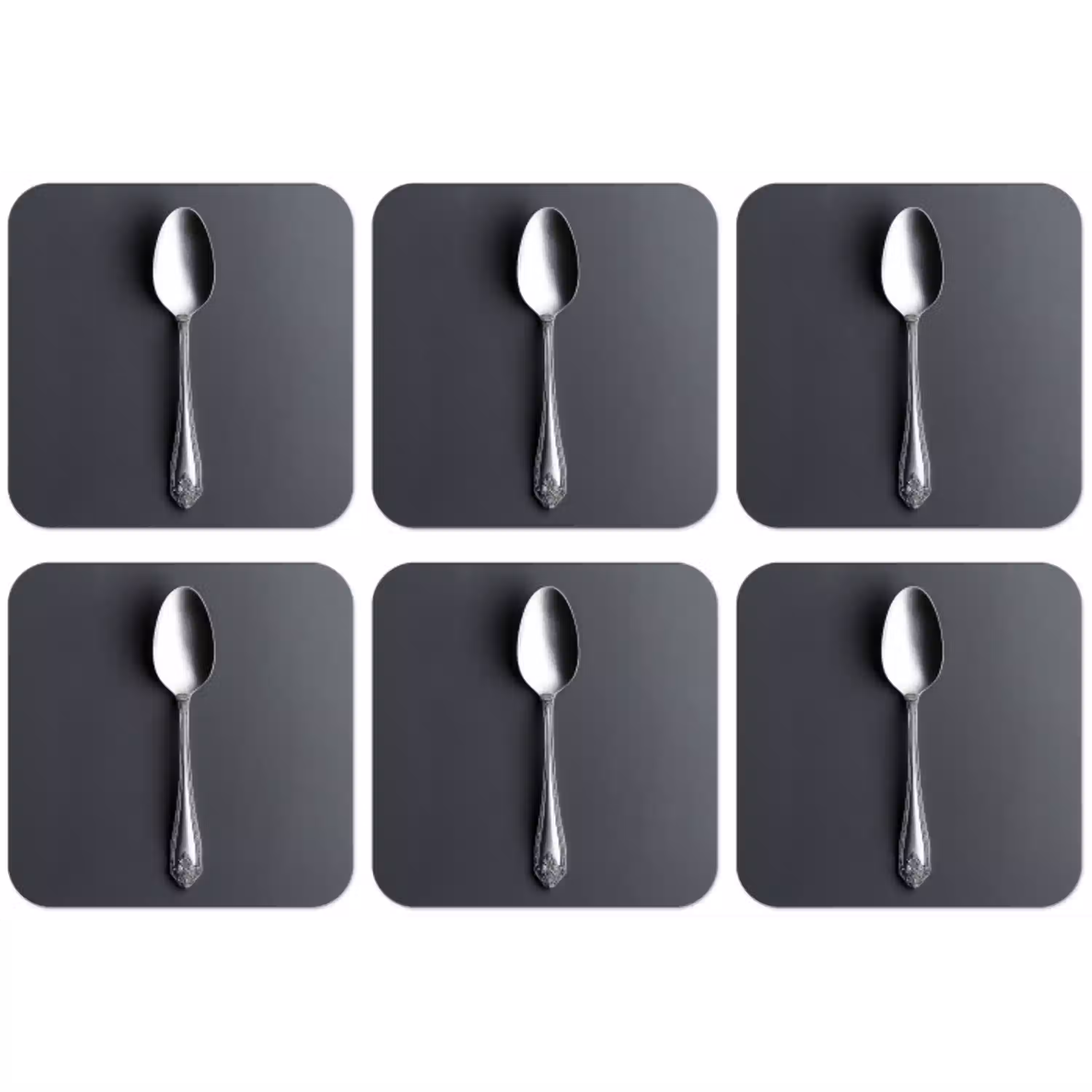 Zilver - Metaal - Lepel onderzetter kurk middel -zkaufland3dotto