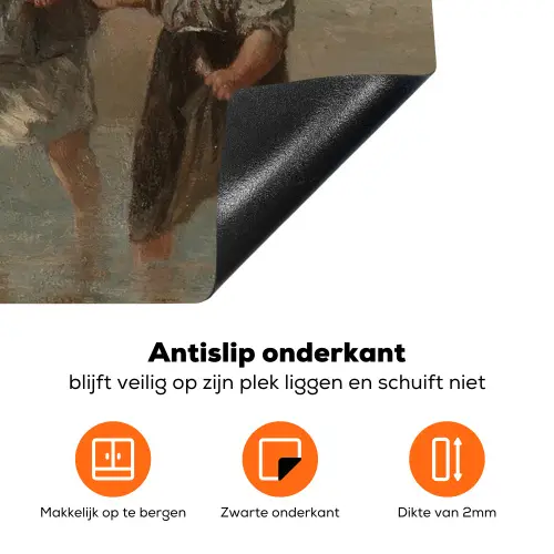 Kinderen der zee - Schilderij van Jozef Israëls Inductie beschermer vinyl 3mm klein -zzzzzzz-td-onderkant