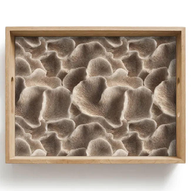 Dienblad - Waaiervorm - Beige - Vezel textuur