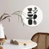 Japandi - Zwart - Abstract Wandcirkel plexiglas klein -sfeer4