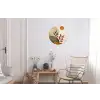 Vormen - Rond - Bladeren - Beige Wandcirkel aluminium klein -woonkamer