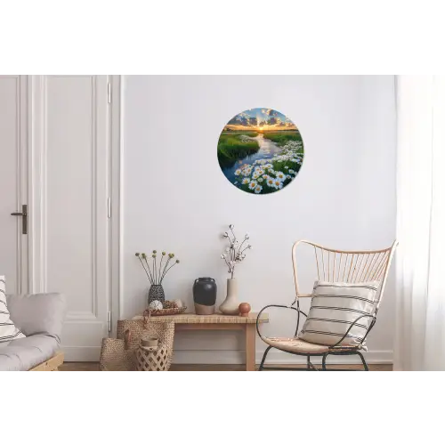 Beekje - Landschap - Margriet Wandcirkel aluminium klein -woonkamer