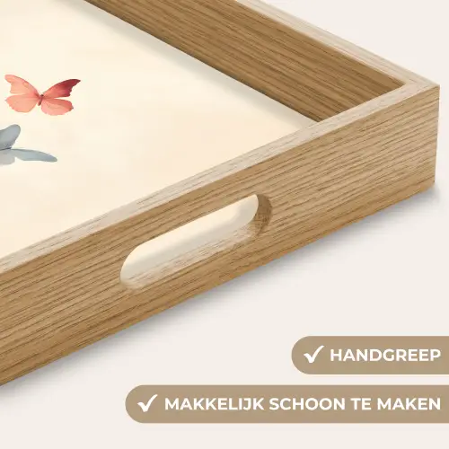 Vlinders - Minimalistisch - Roze Dienblad Rechthoek middel -USP_HandgreepNL