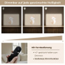 Kat - Kitten - Beige Light Box met batterij (Wandlamp kind) middel -USP_dimbaarDE