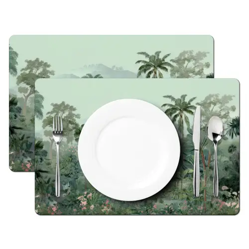Tropische tuin - Koepelgebouw - Bloemen Placemat vinyl groot -zzsfeer2_Kitchenyeah-website