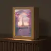 Eiffeltoren - Parijs - Roze Light Box met kabel (Tafellamp) klein -z3d_website