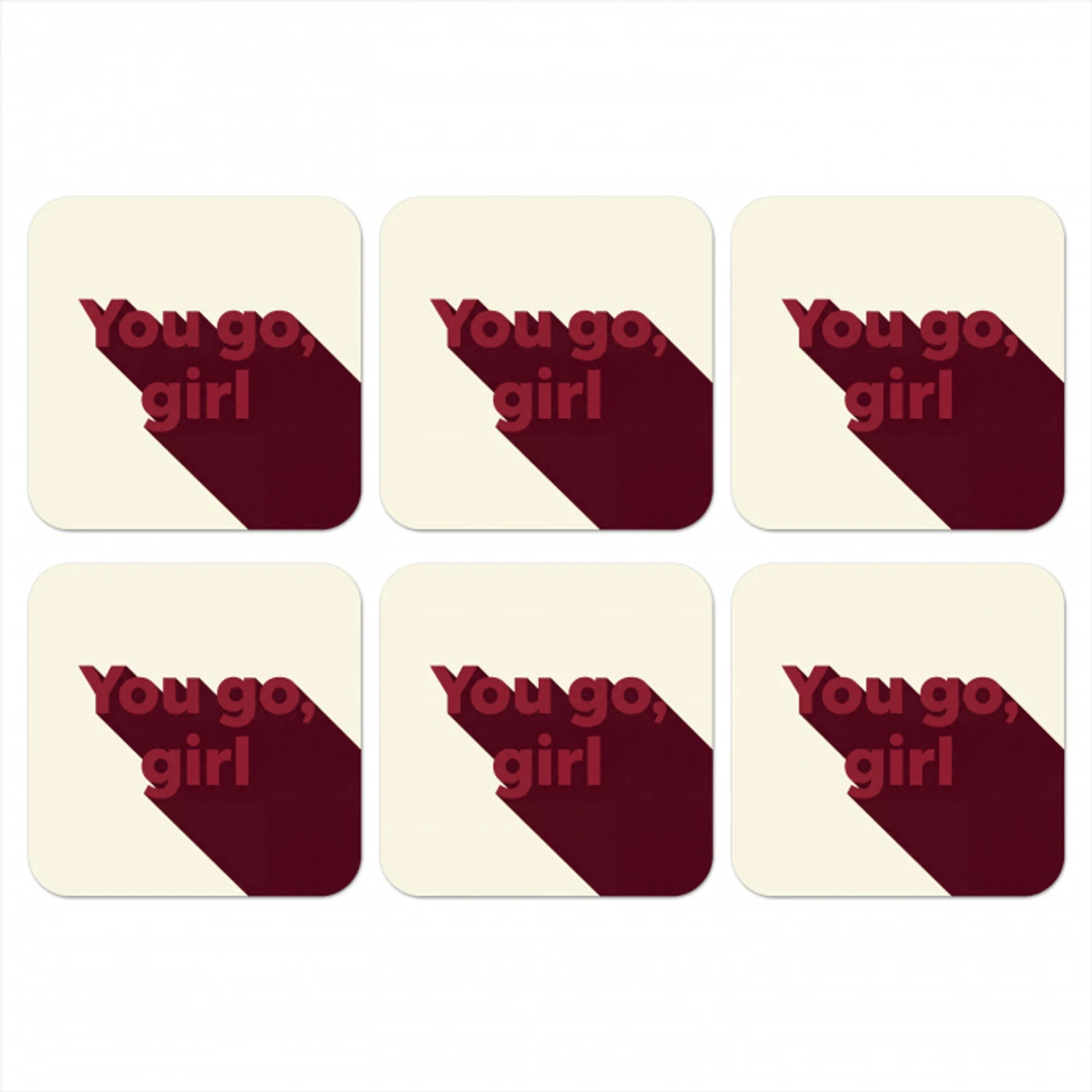 you go girl - 3D - Rood onderzetter kurk middel -3d