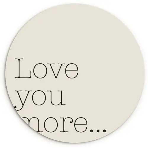 Minimalistisch - Love - Beige Wandcirkel plexiglas klein -3d