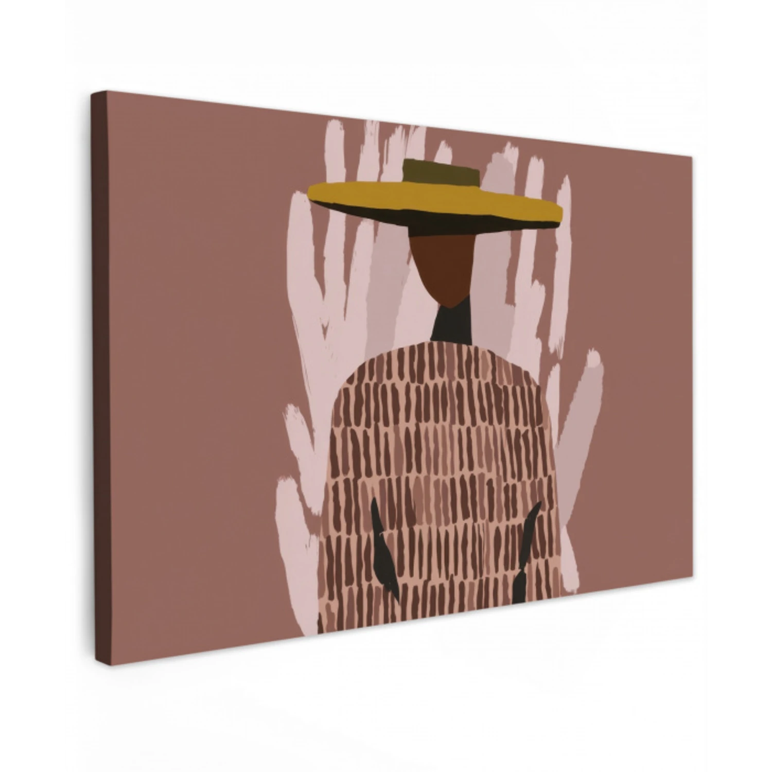 Abstract - Figuur - Illustratie - Hoed Tuinposter op houten frame 2 cm dik klein -3d
