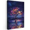 Kosmisch - lichtboom - Kerst - Kleurrijk Tuinposter op houten frame 2 cm dik klein -3d