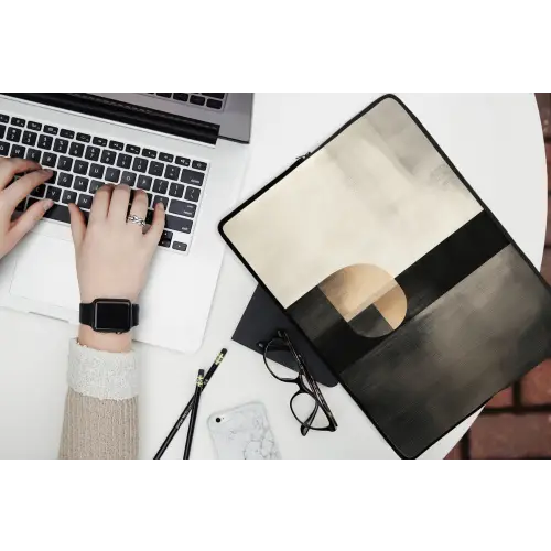 Vormen - Modern - Zwart laptophoes neopreen klein -bureau
