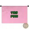 Yes fun - Groen - Roze Wandkleed katoen klein -t3d_DE