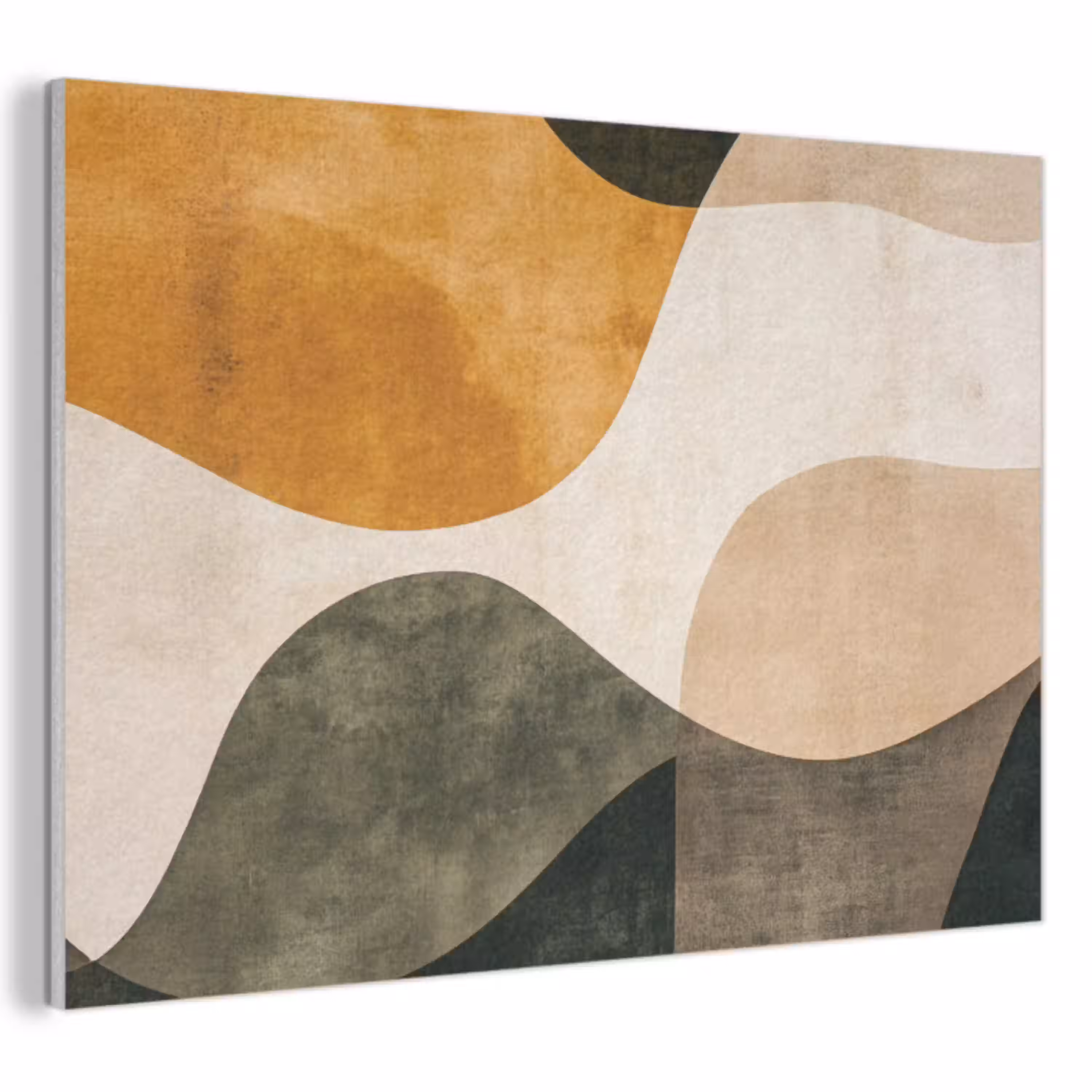 Vormen - Okergeel - Abstract PET vilt klein -3d