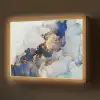 Marmer - Blauw - Goud Light Box met batterij (Wandlamp) middel -z3d_website