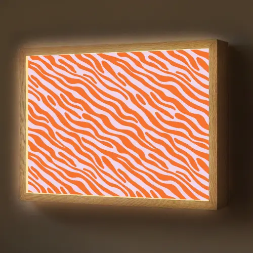 Strepen - Dynamisch - Oranje Light Box met batterij (Wandlamp) middel 907 -z3d_website