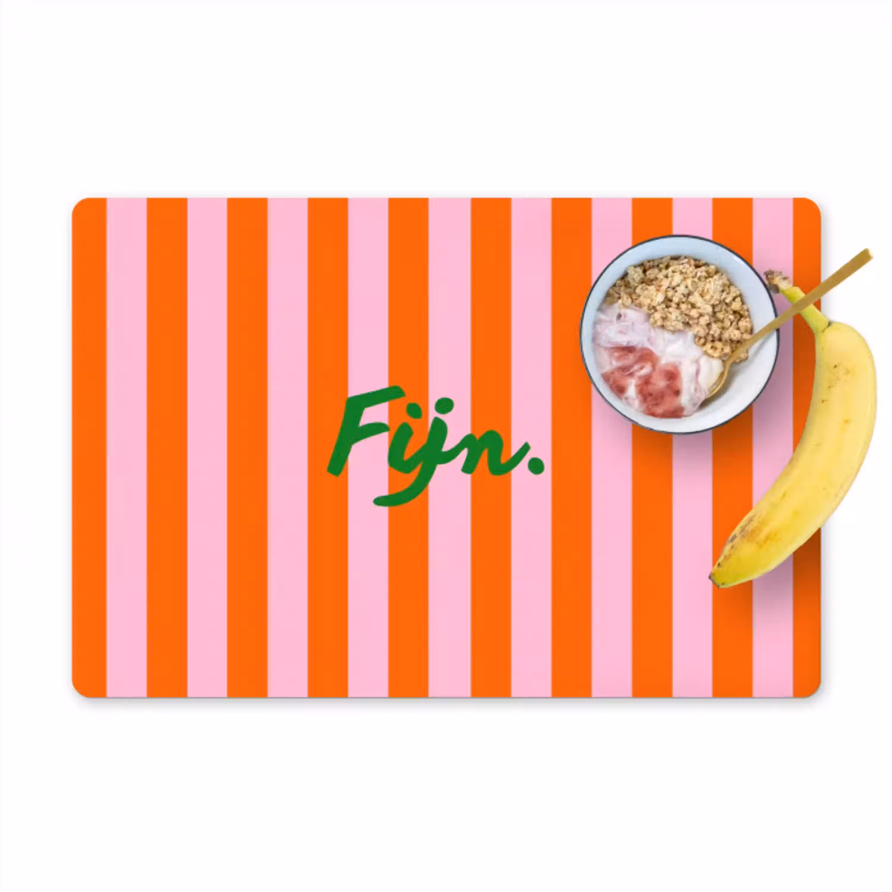 Patroon - Oranje - Fijn - Strepen Placemat vinyl groot -zzzproduct_Kitchenyeah-website