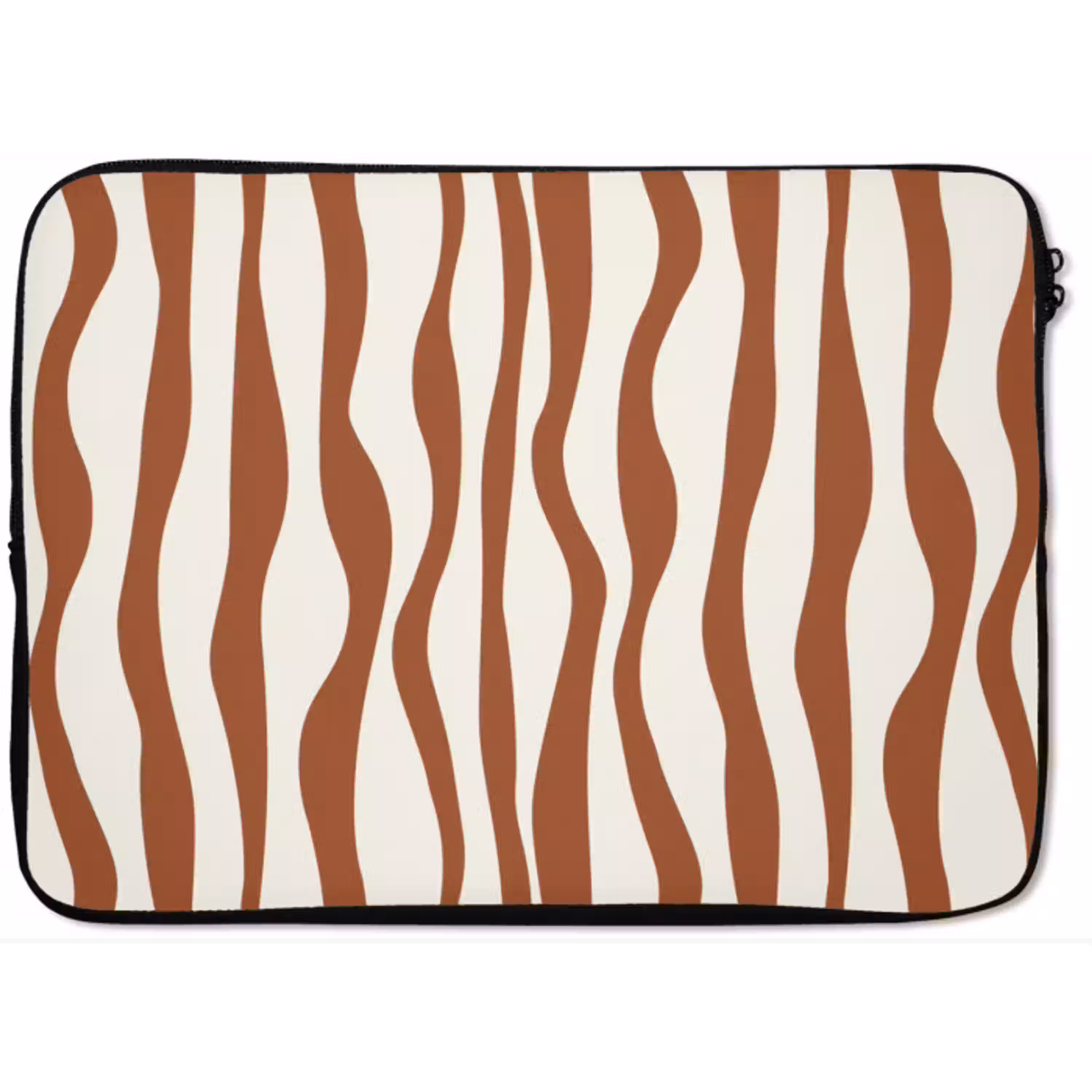 Golvende lijnen - Strepen - Beige - Bruin laptophoes neopreen klein -zkaufland3dotto