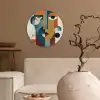 Geometrisch - Strakke vormen - Kleurrijk Wandcirkel kunststof plaat 5mm dik klein -sfeer1