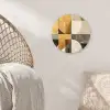 Abstract - Goud - Grijs - Vormen - Geometrisch Wandcirkel kunststof plaat 5mm dik klein -sfeer5