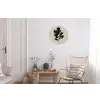 Eikenbladeren - Beige - Groen - Golvende randen Wandcirkel aluminium klein -woonkamer