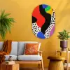 Abstract - Vormen - Kleuren - Stippen Wandcirkel Ovaal Glas middel -sfeer4