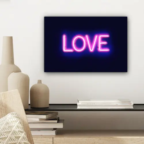 Neon - Love - Valentijn canvas 2cm klein -sfeer6