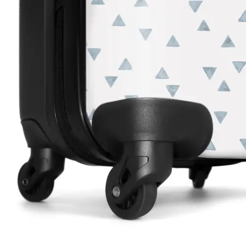 Blauwe driehoeken op een wit vlak NBS - Handbagage koffer - Kinderen Unisex middel -wiel