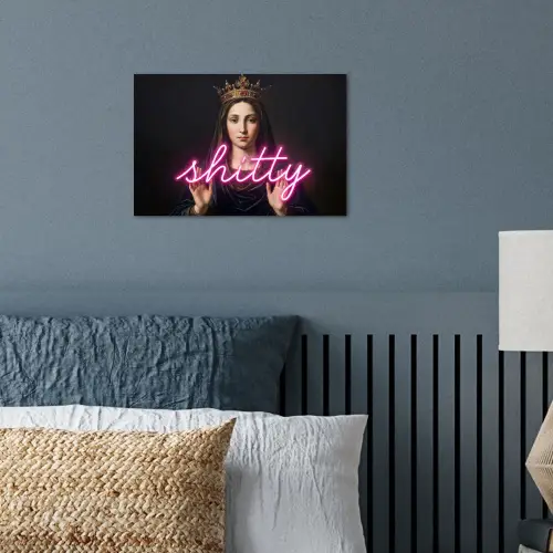 Ironisch - Tekst - Neon poster papier klein -sfeer2